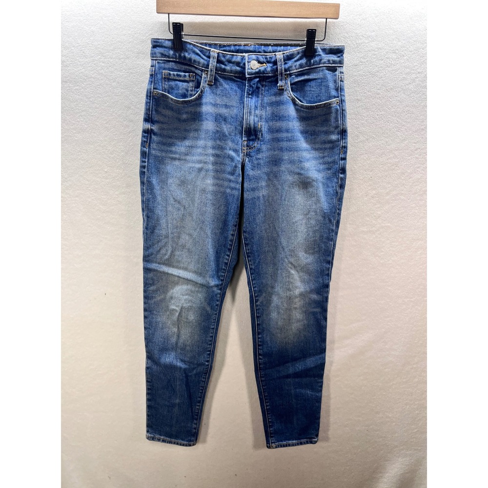 Old Navy O.G. Straight Jeans Women 2 Tall Blue‎ Mid Rise Stretch Denim 3212